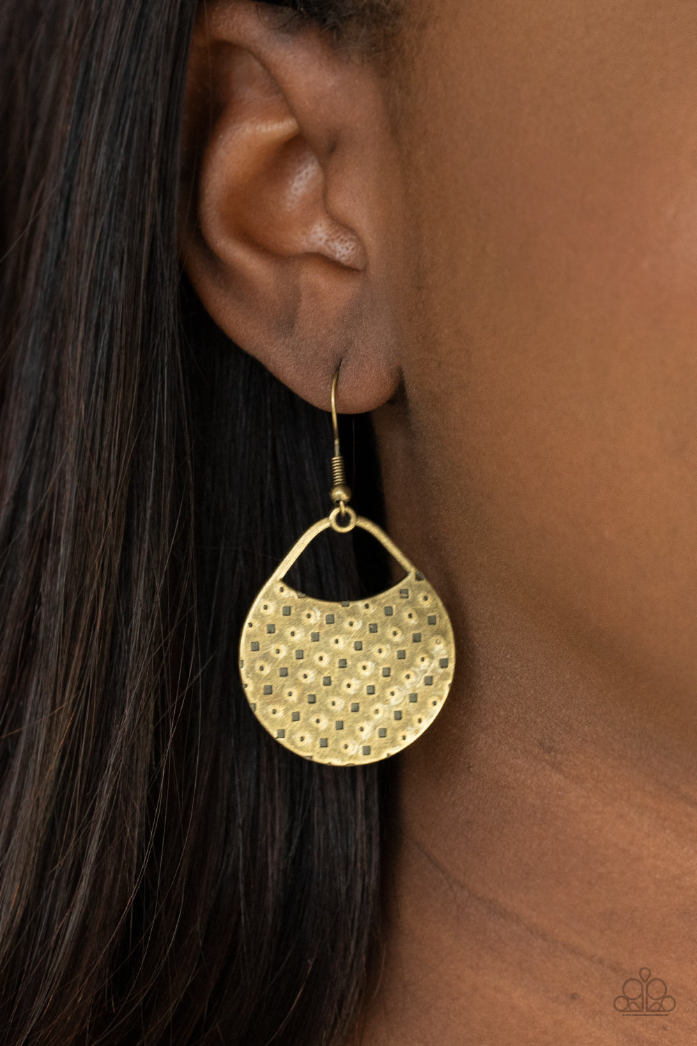 Paparazzi I'm Sensing A Pattern Here Brass Fishhook Earrings