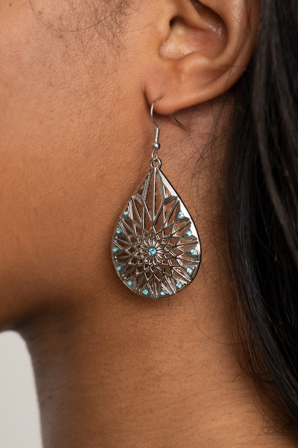 Paparazzi Icy Mosaic Blue Fishhook Earrings