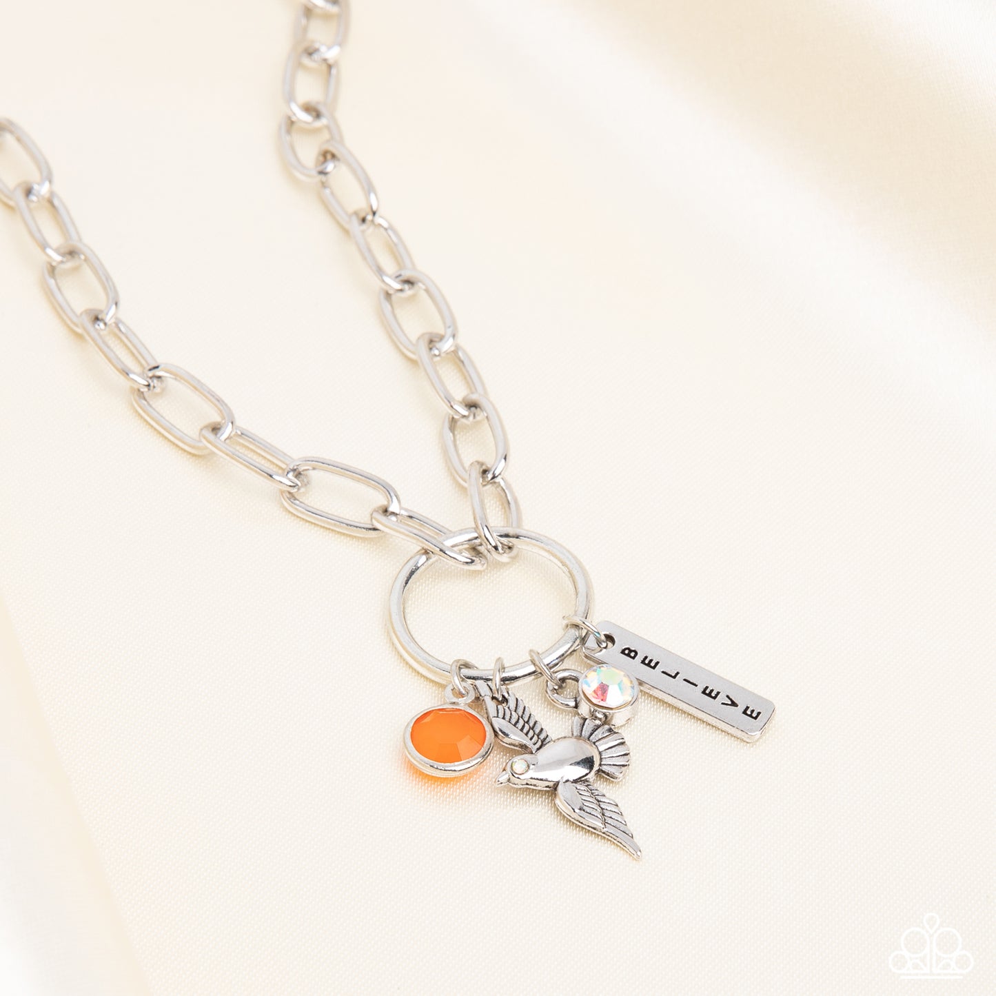 Paparazzi Inspired Songbird Orange Short Necklace - P2WD-OGXX-073XX