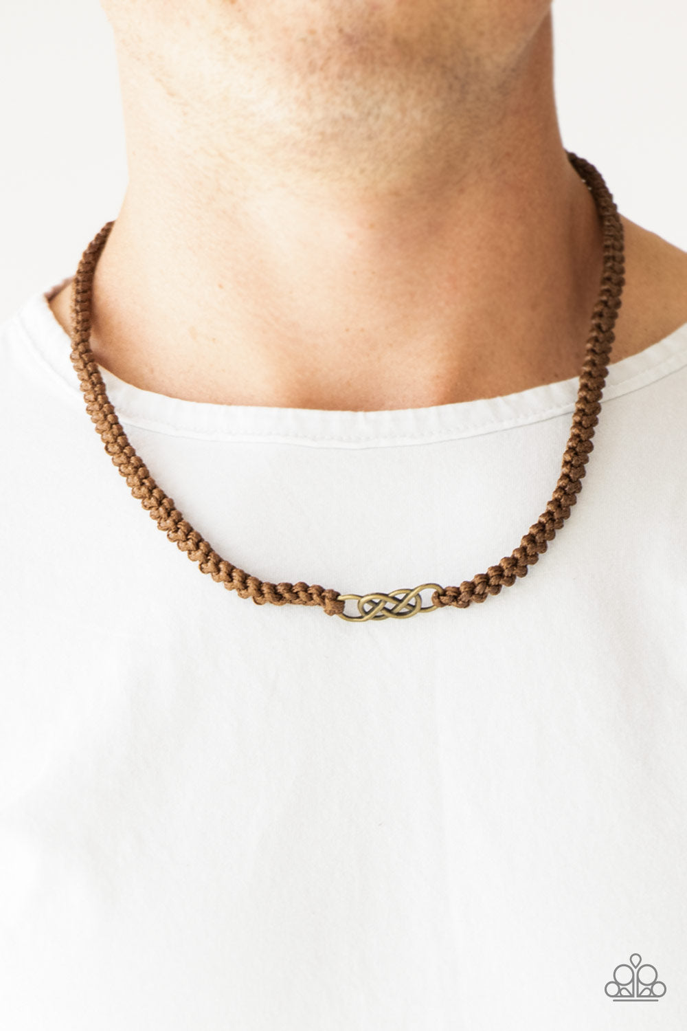 Paparazzi Just In MARITIME Brass Men's Short Necklace - P2UR-BRXX-025XX
