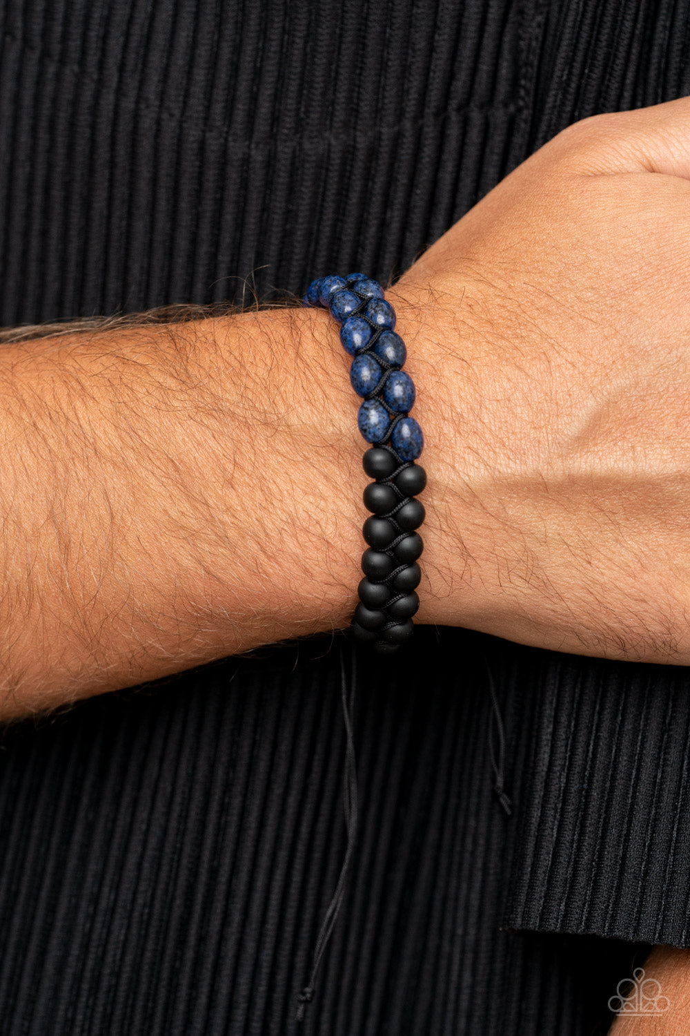 Paparazzi Just Play Cool Blue Men's Sliding Knot Bracelet - P9UR-BLXX-209XX