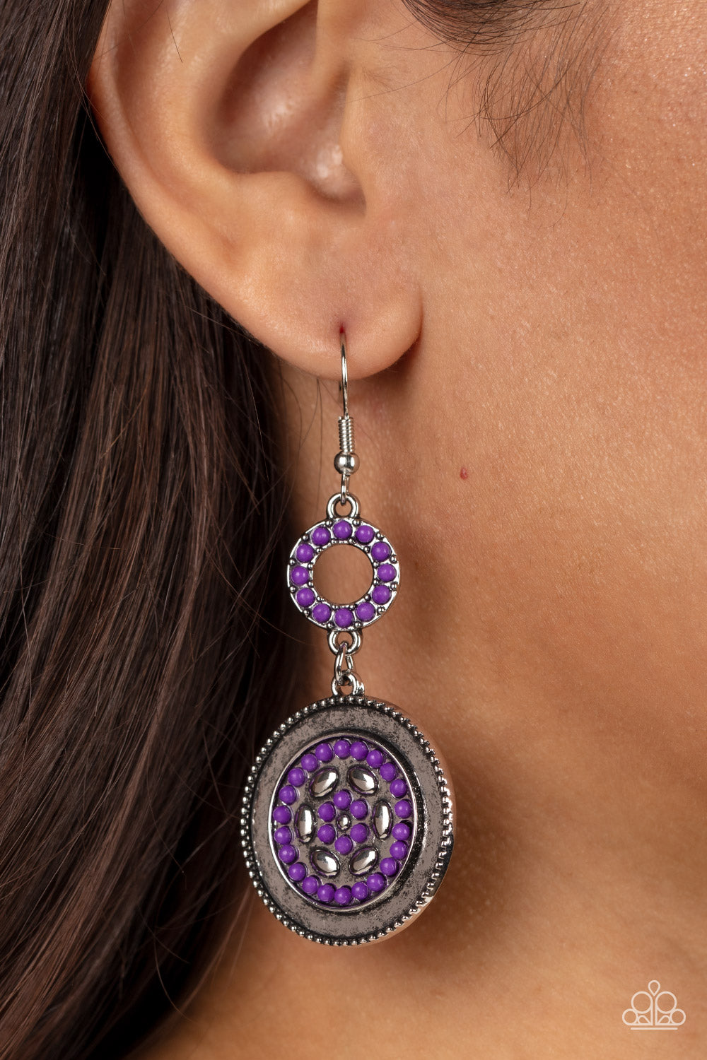 Paparazzi Meadow Mantra Purple Fishhook Earrings - P5WH-PRXX-242XX