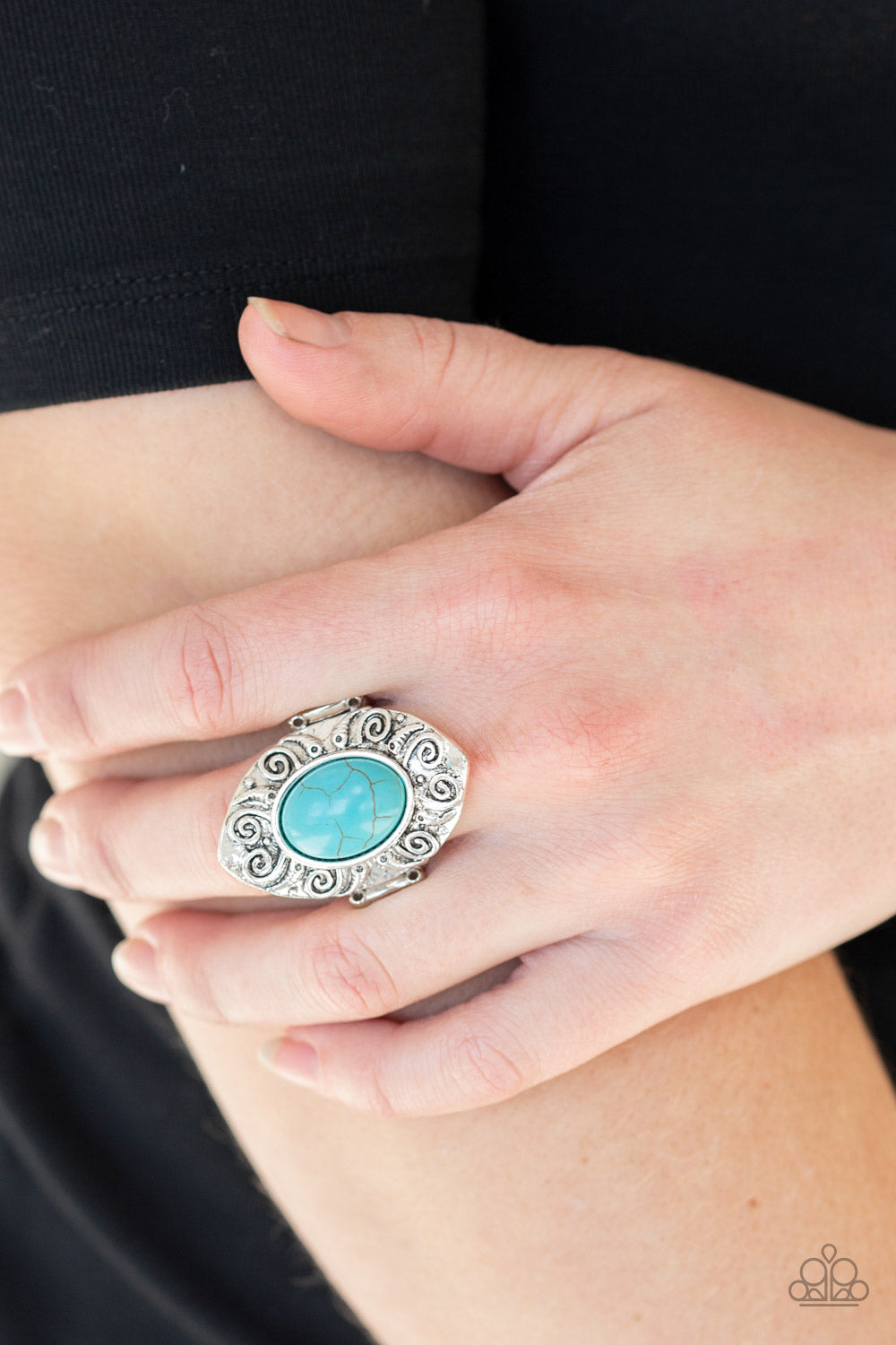 Paparazzi Mega Mother Nature Blue Stone Ring