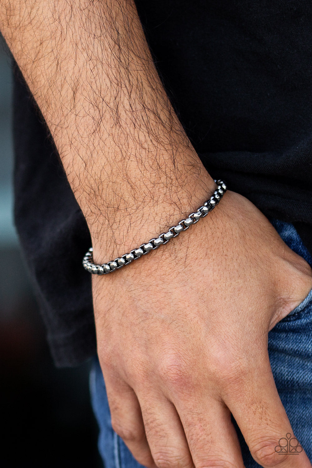 Paparazzi Metro Marathon Black Men's Clasp Bracelet - P9MN-URBK-020XX