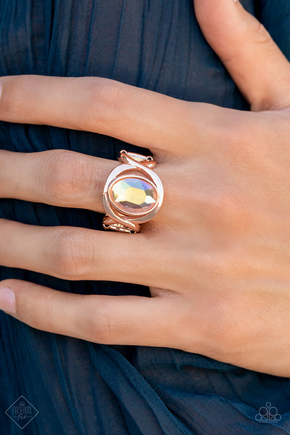 Paparazzi Mystical Treasure Rose Gold Ring - Fashion Fix Glimpses of Malibu September 2021