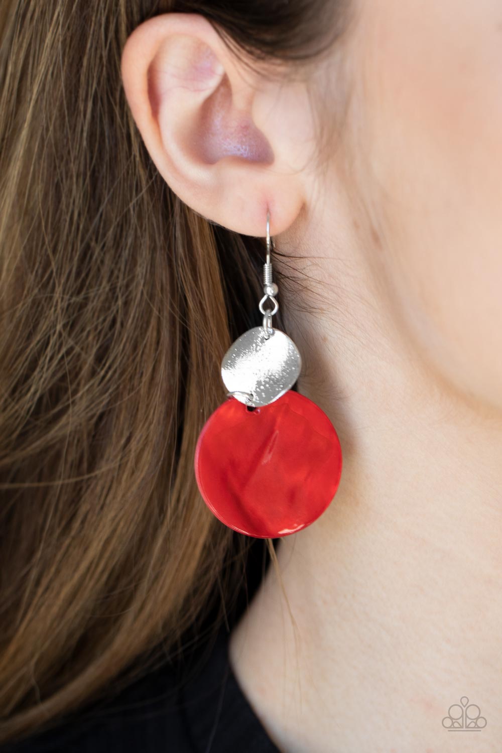 Paparazzi Opulently Oasis Red Fishhook Earrings - P5SE-RDXX-163XX