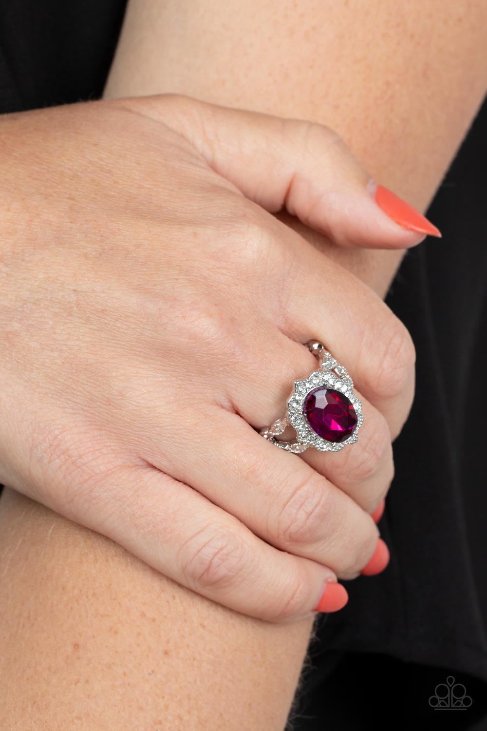 Paparazzi Oval Office Opulence Pink Ring - P4DA-PKXX-070XX