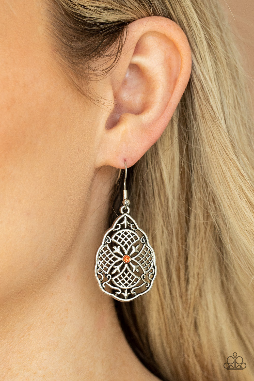 Paparazzi Paradise Picnic Orange Fishhook Earrings - P5DA-OGXX-029XX