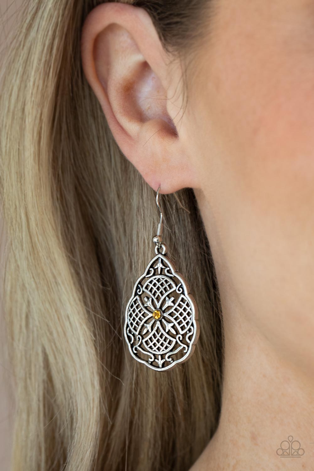 Paparazzi Paradise Picnic Yellow Fishhook Earrings - P5DA-YWXX-039XX