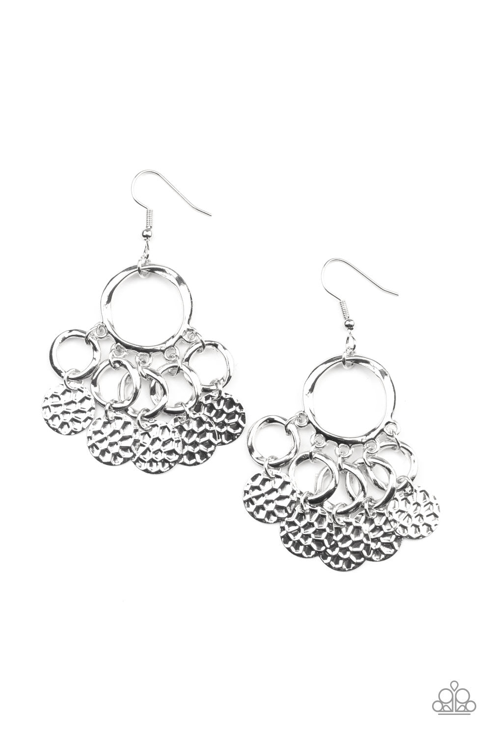 Paparazzi Double Edge Silver Fishhook Earrings - P5IN-SVXX-064XX