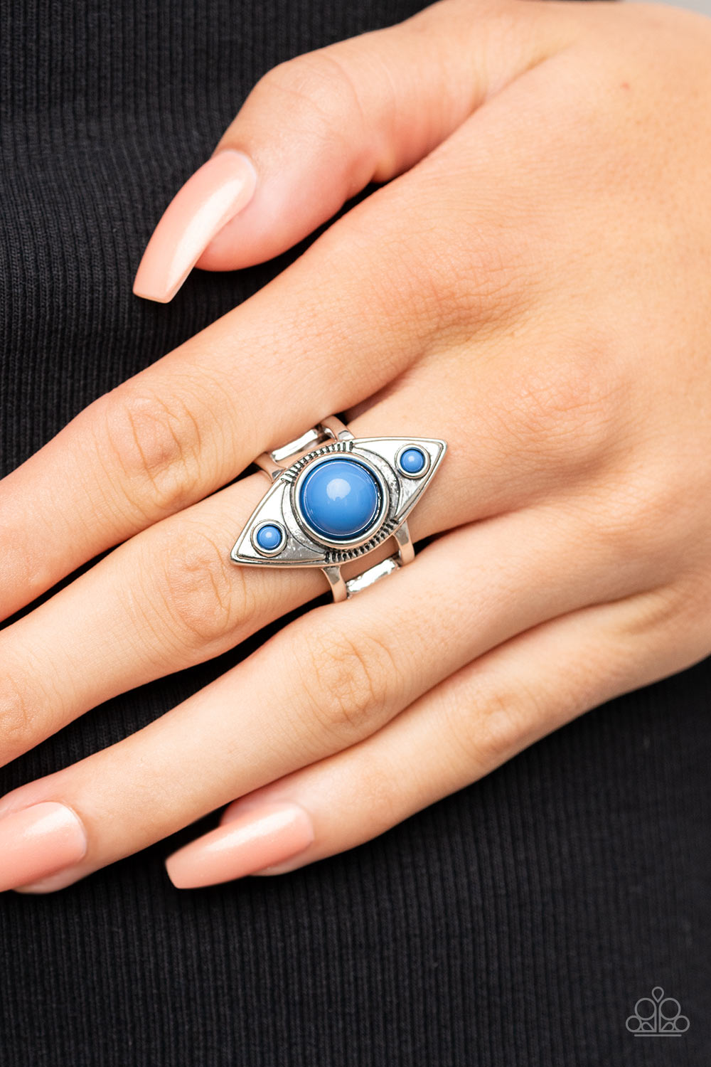 Paparazzi Pivoting Point Blue Ring - P4TR-BLXX-046XX