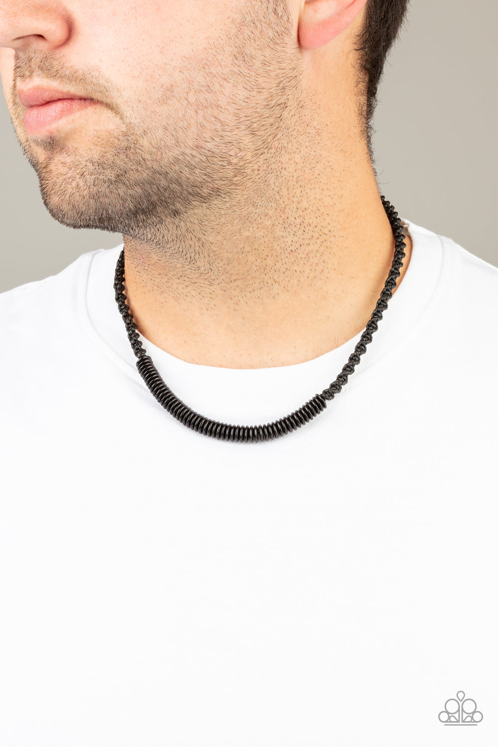 Paparazzi Plainly Primal Black Men's Short Necklace - P2UR-BKXX-156XX