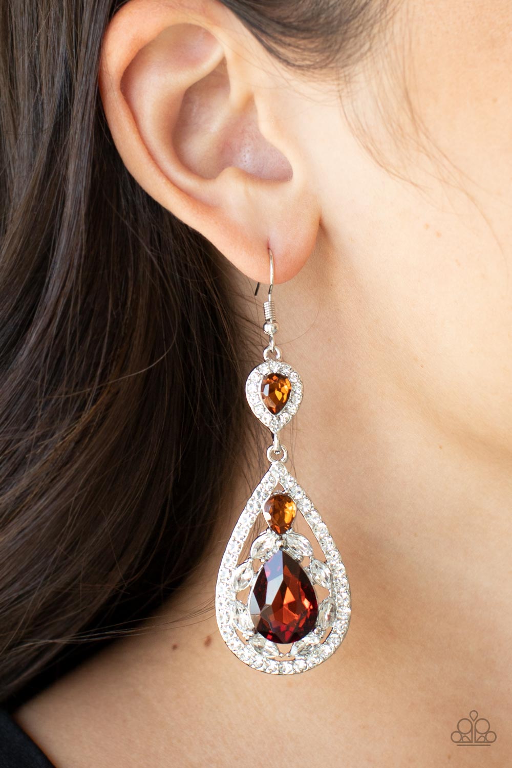 Paparazzi Posh Pageantry Brown Fishhook Earrings - P5ST-BNXX-031XX