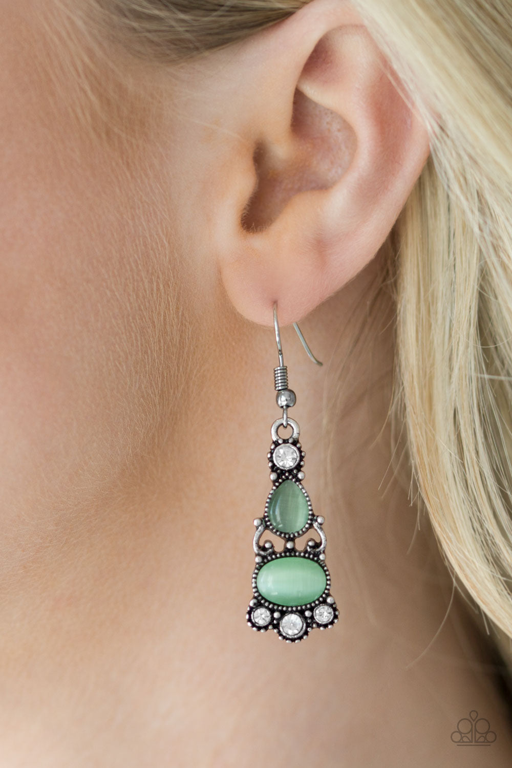 Paparazzi Push Your Luxe Green Fishhook Earrings - P5WH-GRXX-168XX