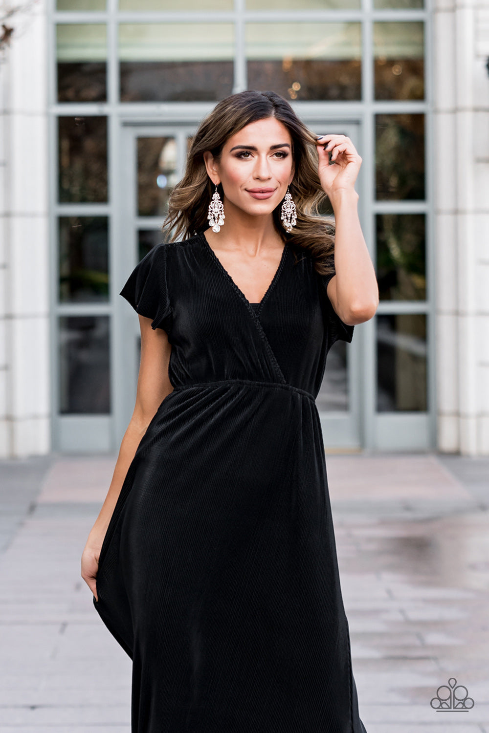 Paparazzi Queen Of All Things Sparkly White Fishhook Earrings - EMP Exclusive 2021