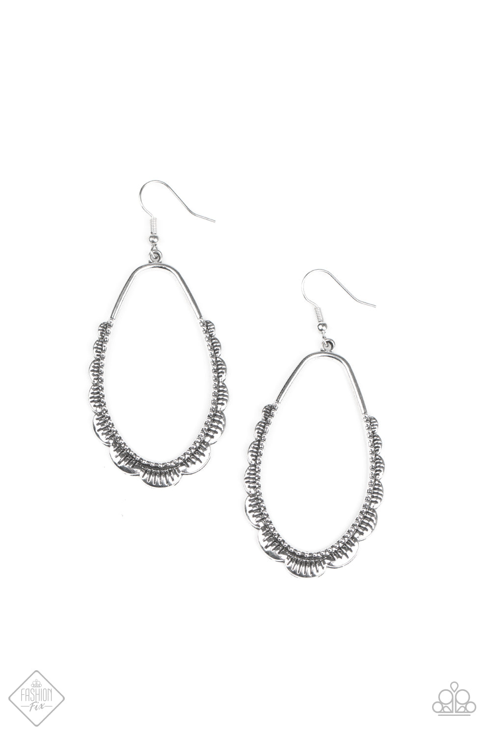 Paparazzi RUFFLE Around The Edges Silver Fishhook Earrings - Fashion F –  Bling Me Baby