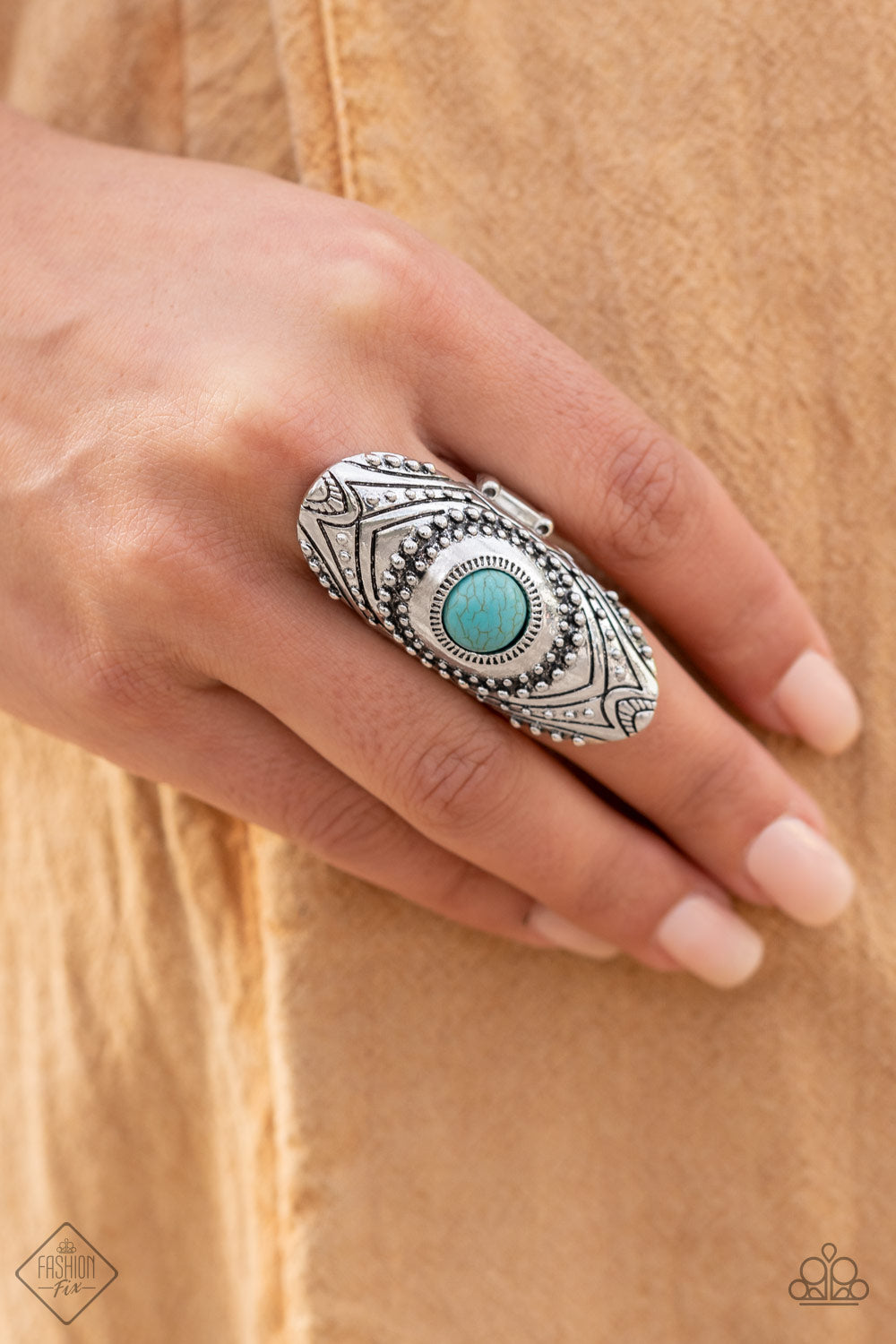 Paparazzi Rural Residence Blue Ring - Fashion Fix Simply Santa Fe March 2022