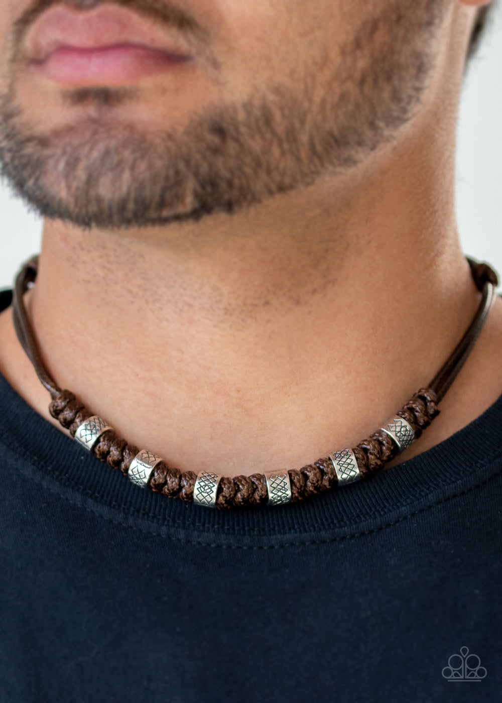 Paparazzi Rural Rumble Brown Men's Short Necklace - P2UR-BNXX-148XX