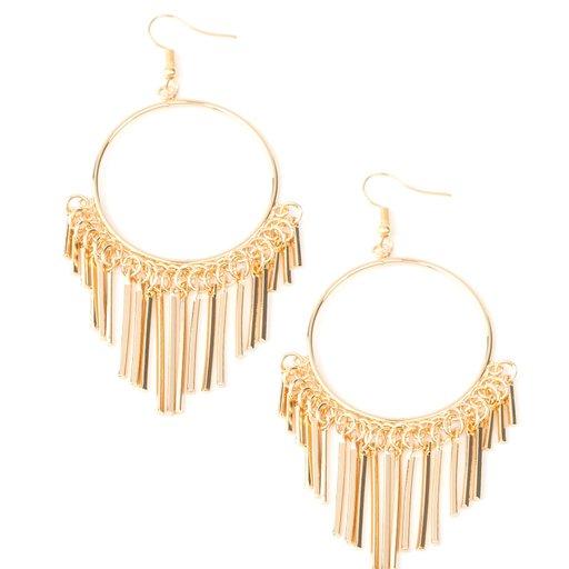Paparazzi SOL Food Gold Hoop Fishhook Earrings - Fashion Fix Exclusive