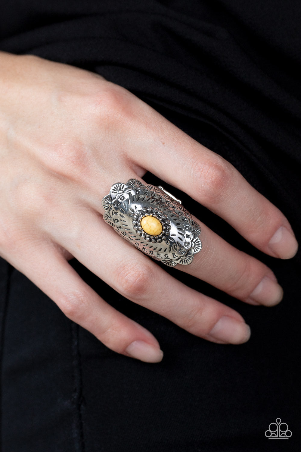 Paparazzi Sagebrush Sea Yellow Ring - P4SE-YWXX-096XX