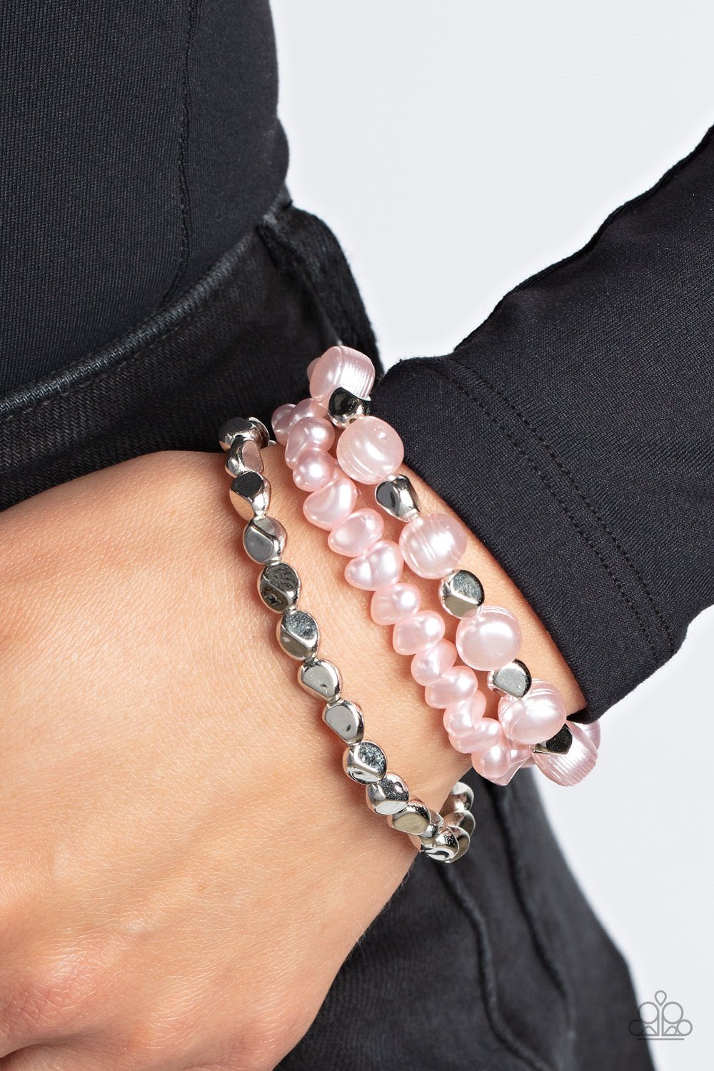 Paparazzi Shoreside Soiree Pink Stretch Bracelet - P9RE-PKXX-287XX