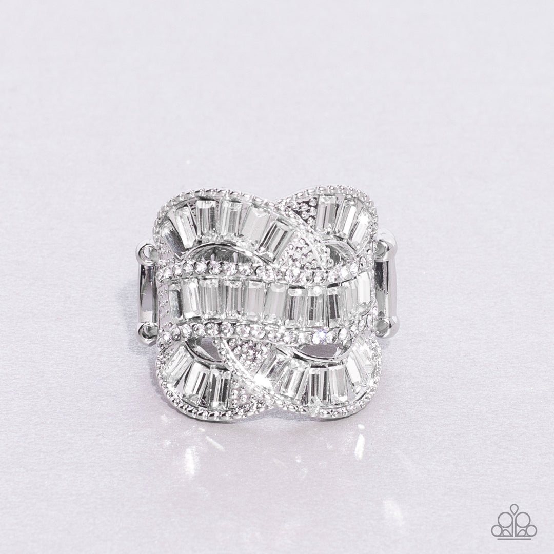 Paparazzi Six-Figure Flex White Ring - Life Of The Party Exclusive October 2022 - P4ST-WTXX-018XX