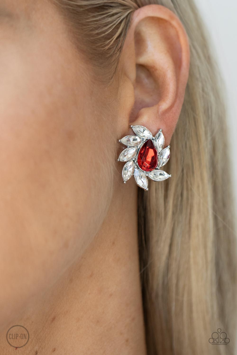 Paparazzi Sophisticated Swirl Red Clip-On Earrings - P5CO-RDXX-014XX
