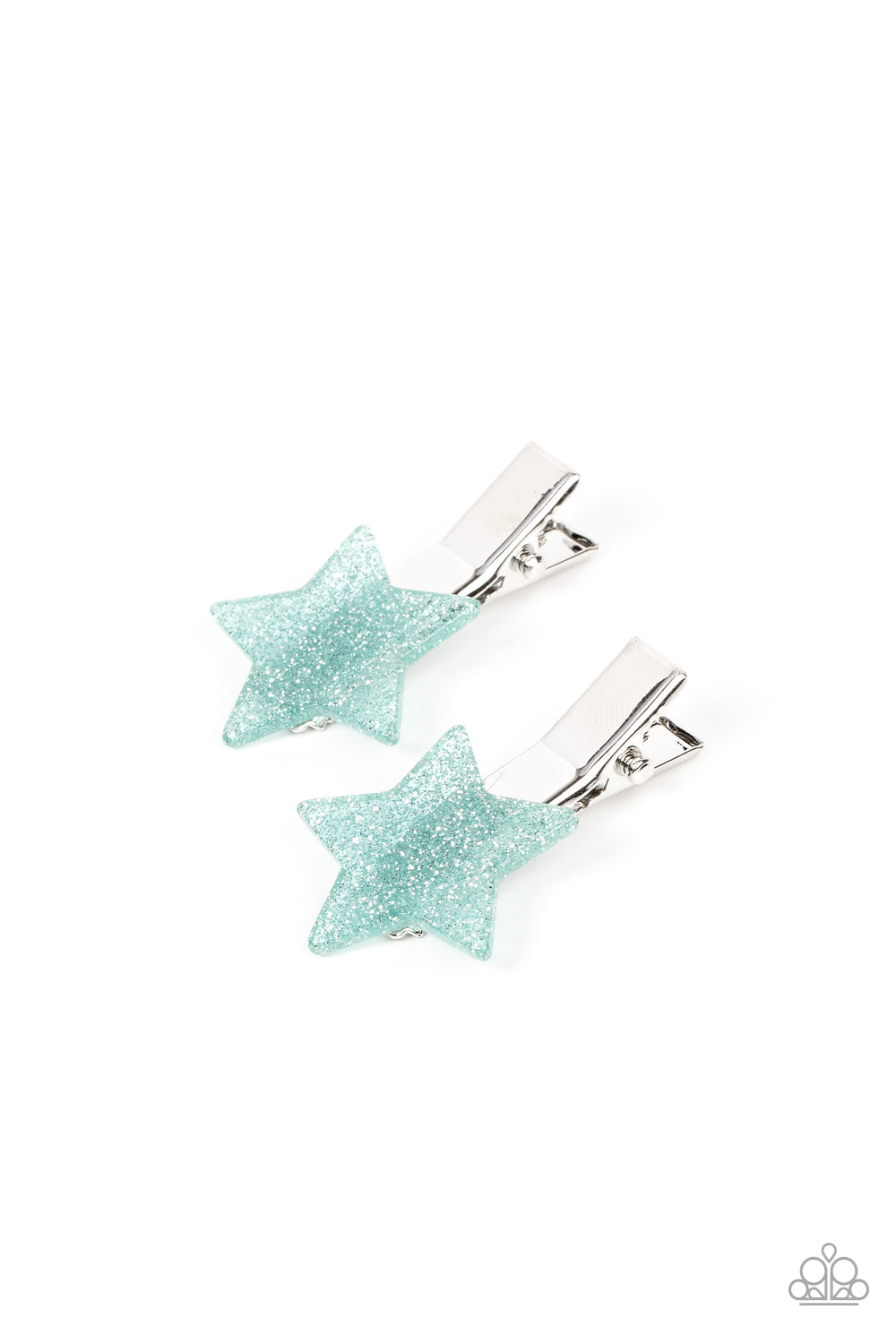 Paparazzi Sparkly Star Chart Blue Hair Clip Hairbow Duo - P7SS-BLXX-180XX