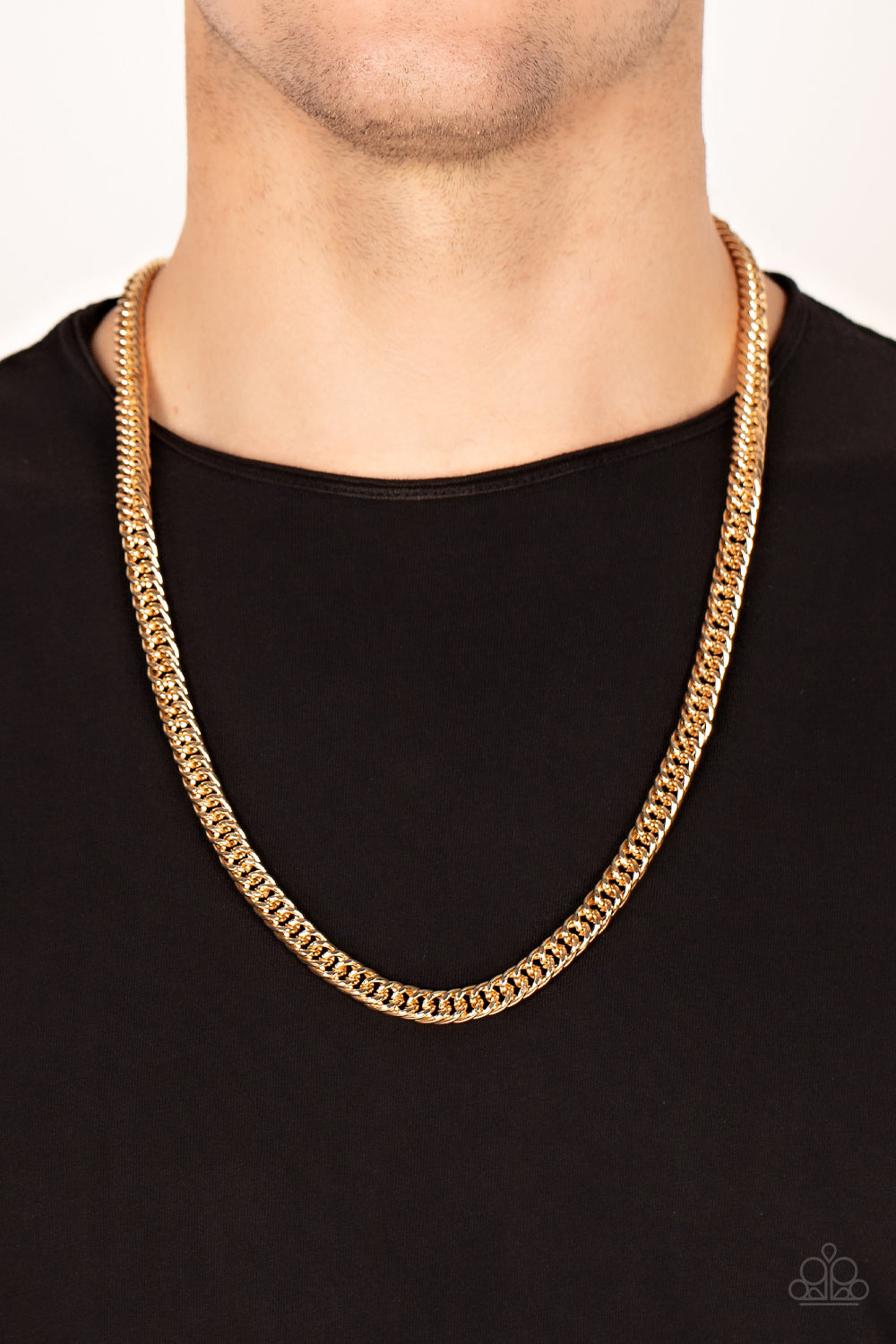 Paparazzi Standing Room Only Gold Men's Necklace - P2MN-URGD-047XX