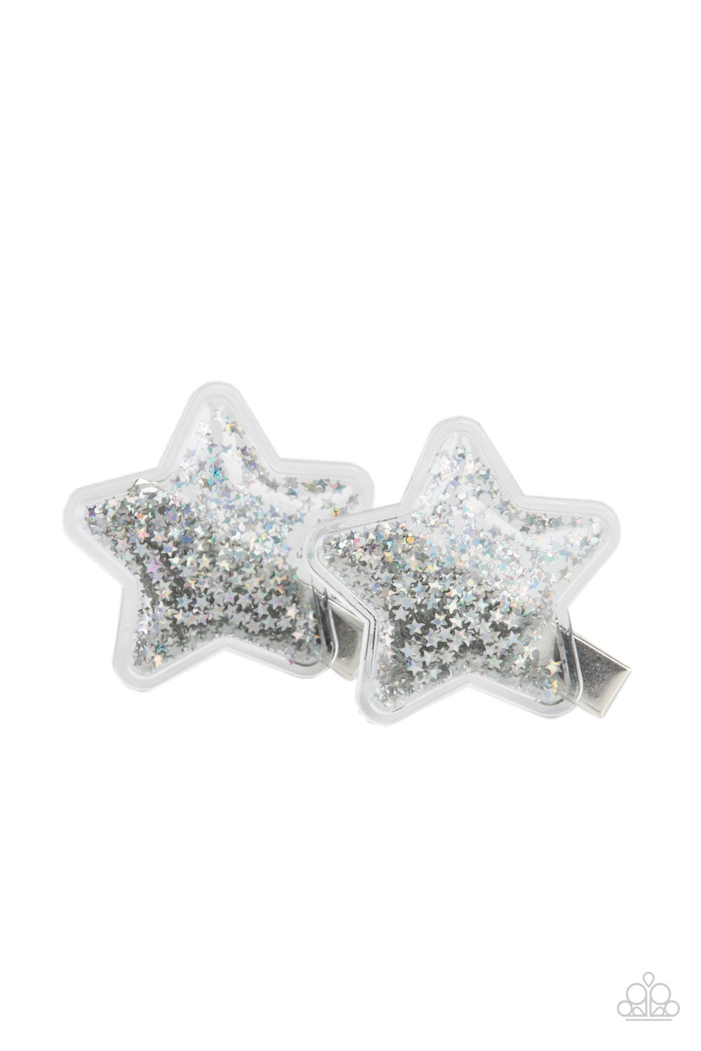 Paparazzi Stellar-ista Silver Hairbow Duo - P7SS-SVXX-082XX