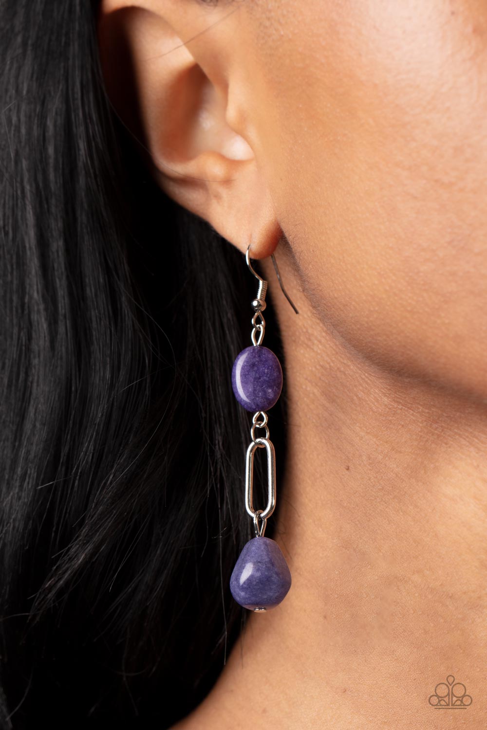 Paparazzi Stone Apothecary Purple Fishhook Earrings - P5SE-PRXX-077XX