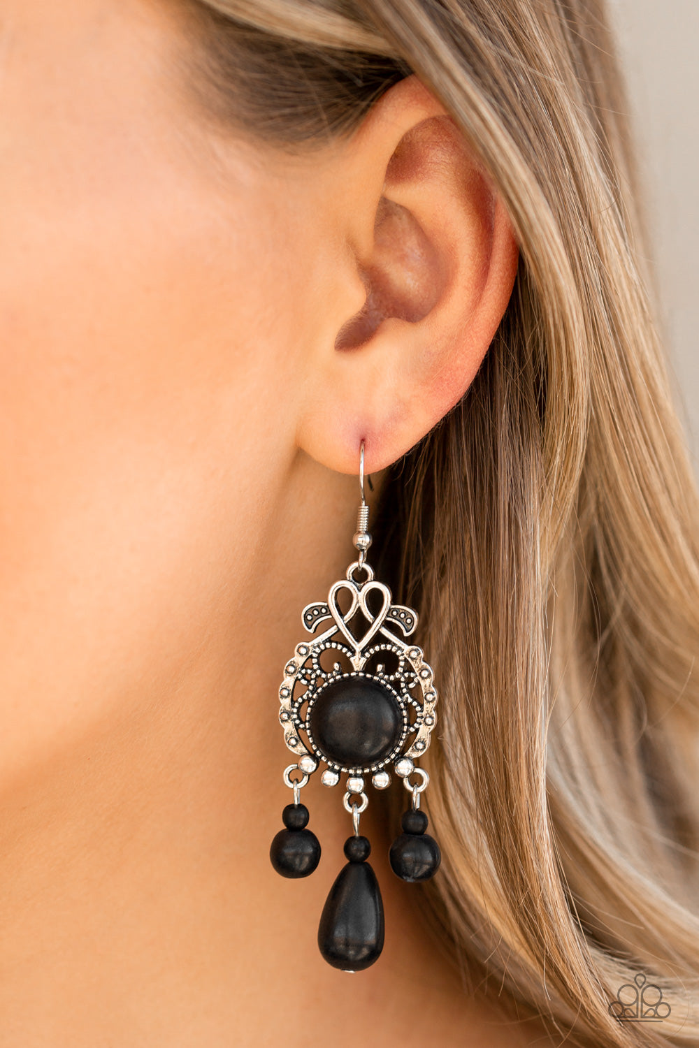 Paparazzi Stone Bliss Black Fishhook Earrings
