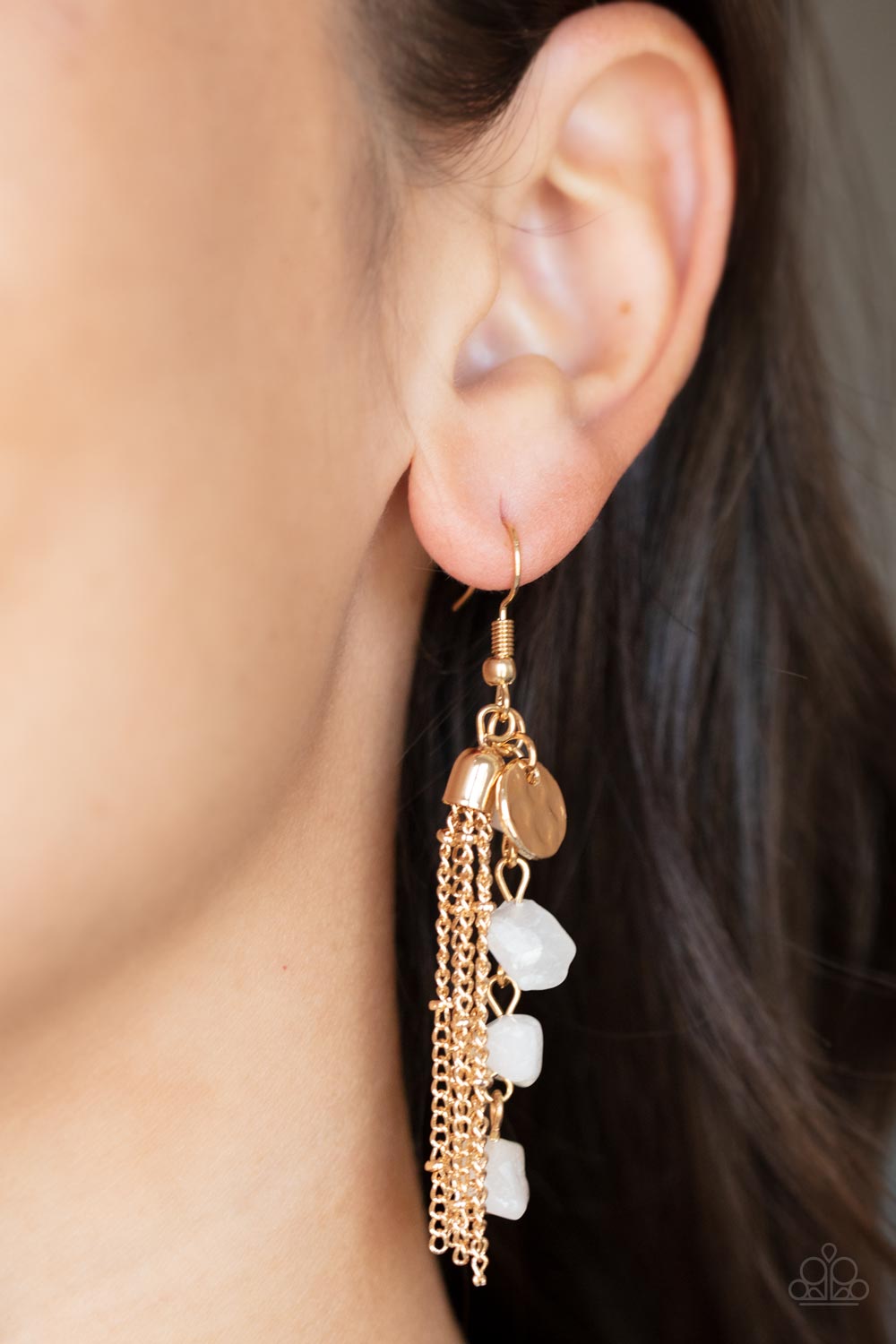 Paparazzi Stone Sensation Gold Fishhook Earrings - P5SE-GDXX-070XX