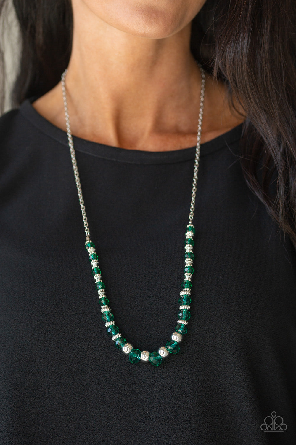 Paparazzi Stratosphere Sparkle Green Short Necklace - P2RE-GRXX-169XX