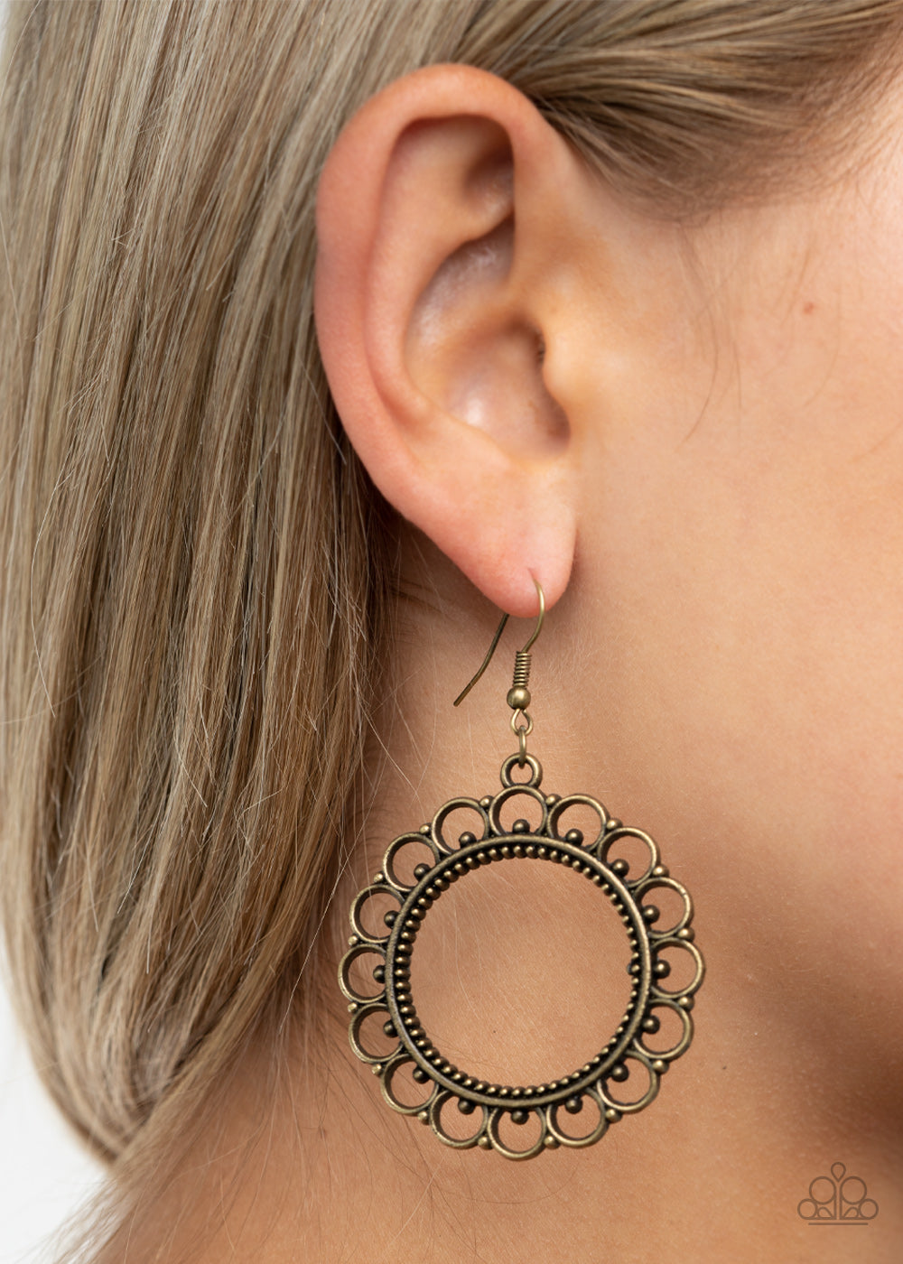 Paparazzi Sun Lounge Brass Fishhook Earrings