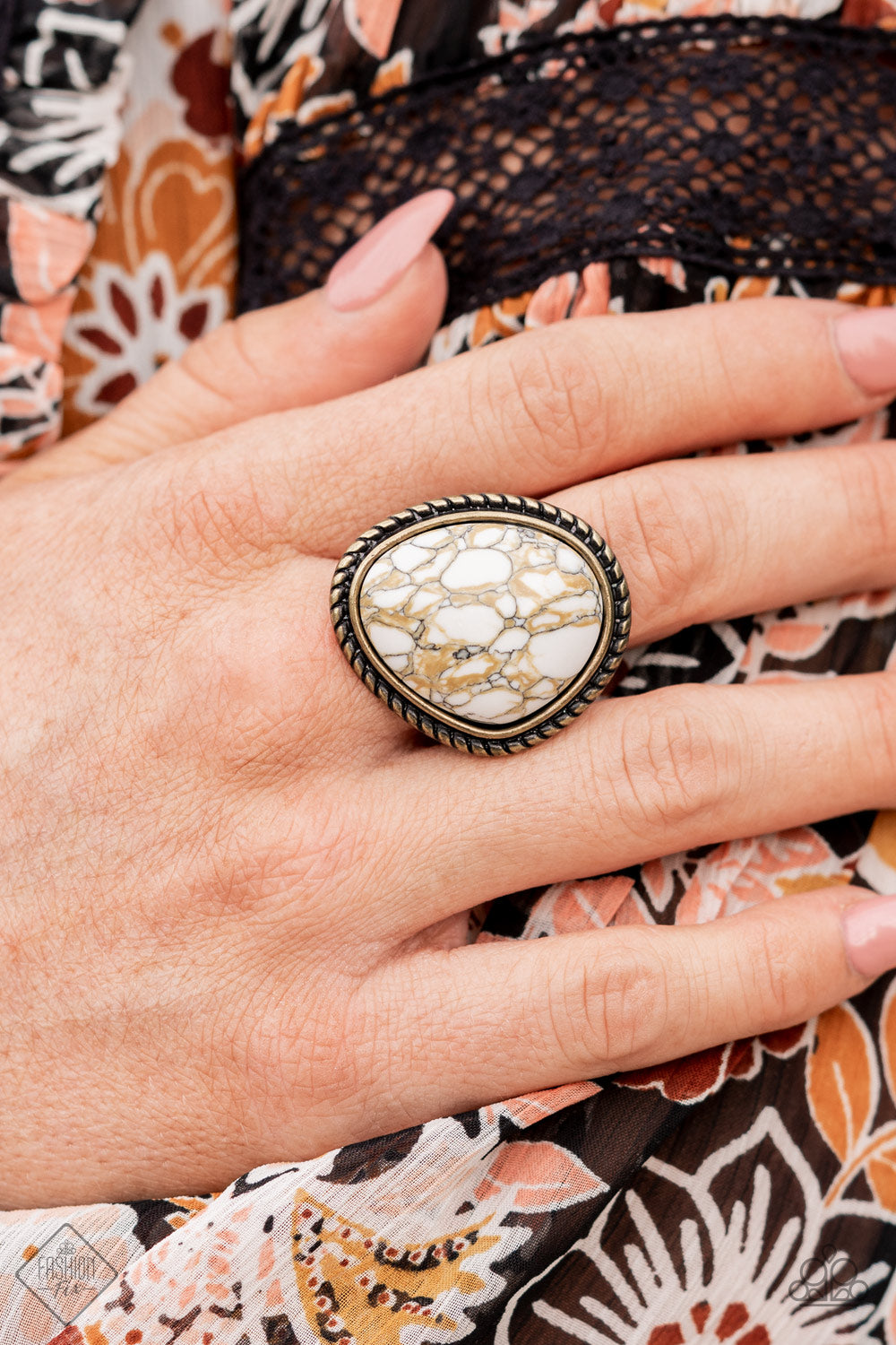 Paparazzi Take The High RODEO Brass Stone Ring - Fashion Fix Simply Santa Fe November 2021