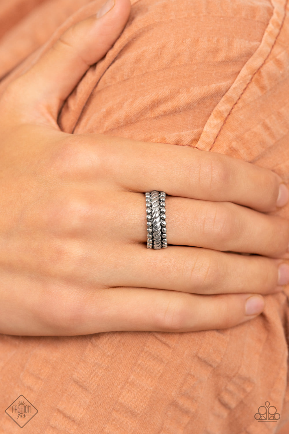 Paparazzi Tangible Texture Silver Ring - Fashion Fix Simply Santa Fe September 2021