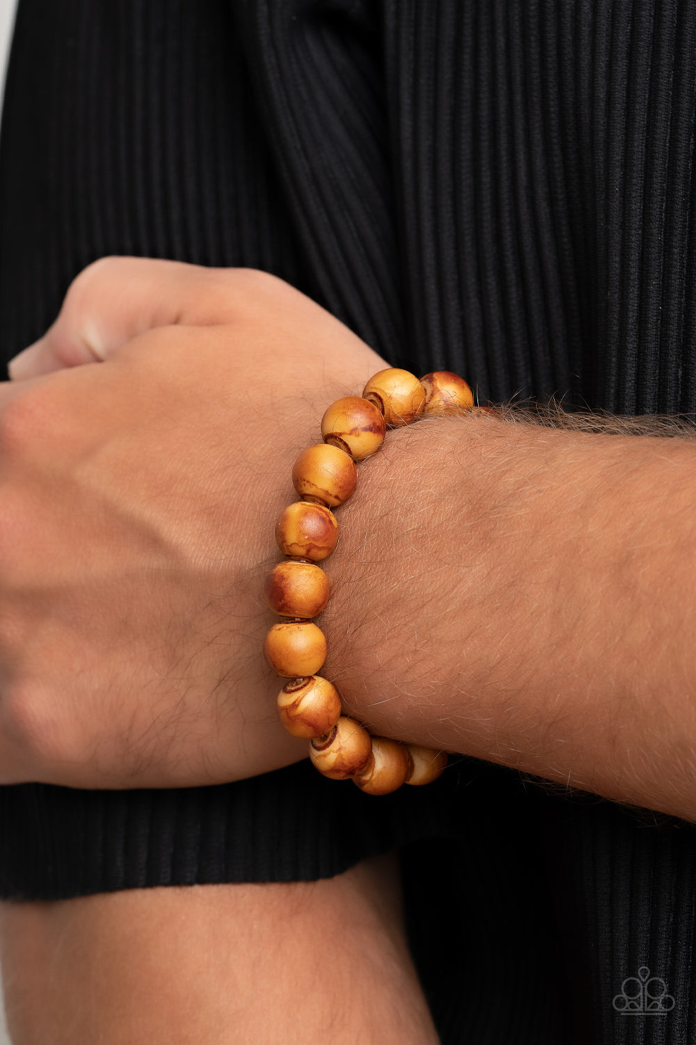 Paparazzi Totally Timber Mill Brown Stretch Bracelet - P9SE-URBN-608XX