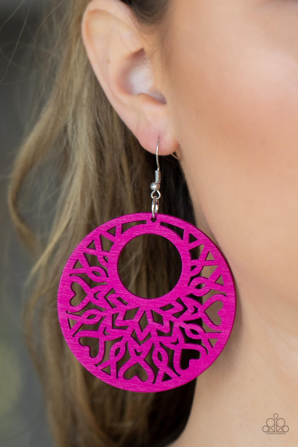 Paparazzi Tropical Reef Pink Fishhook Earrings - P5SE-PKXX-107XX