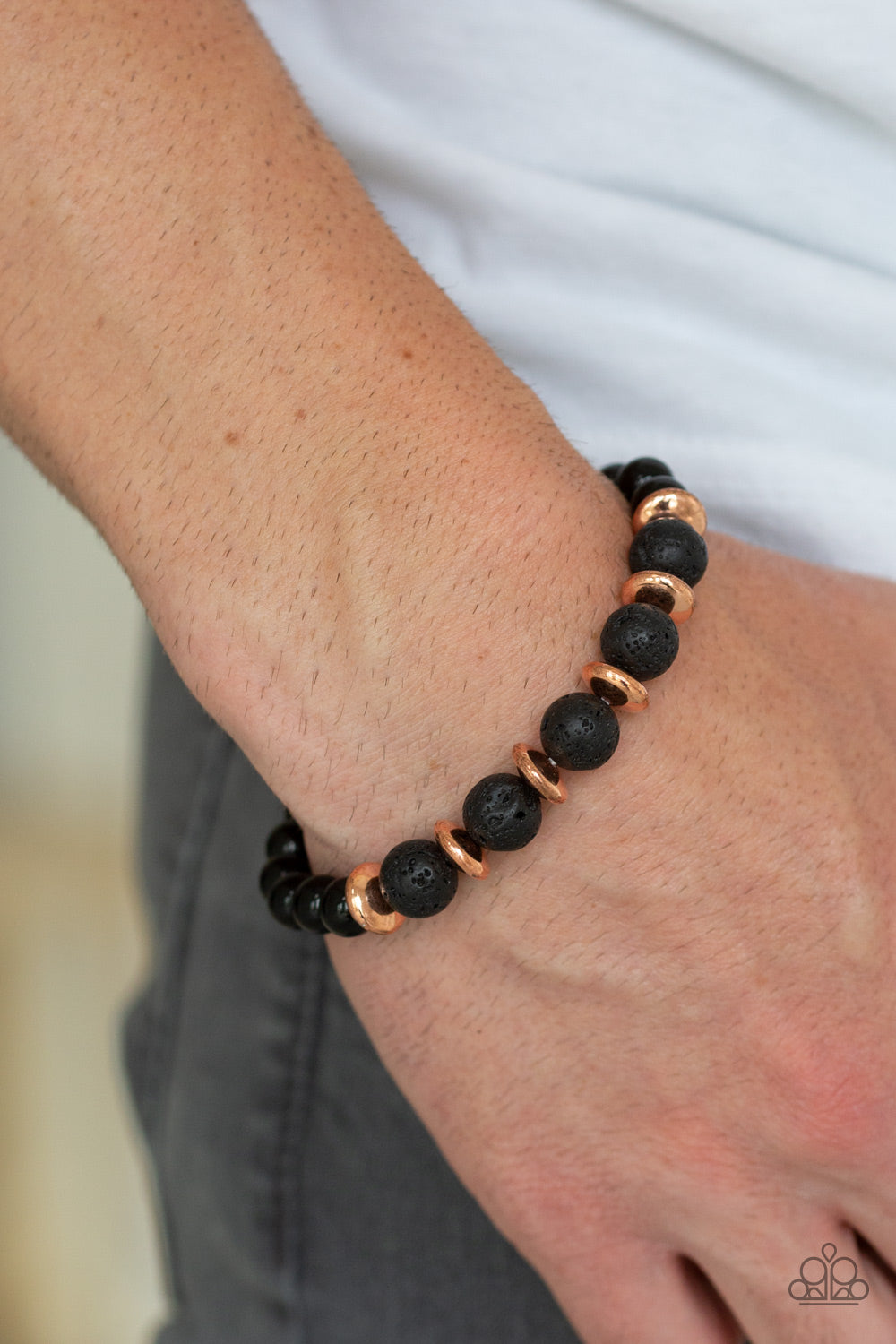 Paparazzi Truth Copper Lava Rock Stretch Bracelet - P9SE-URCP-028XX