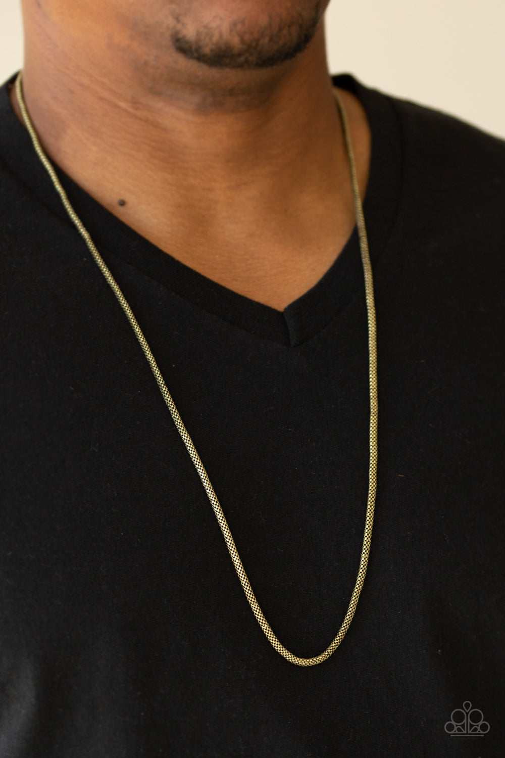 Paparazzi Underground Brass Men's Long Necklace - P2MN-URBR-006XX
