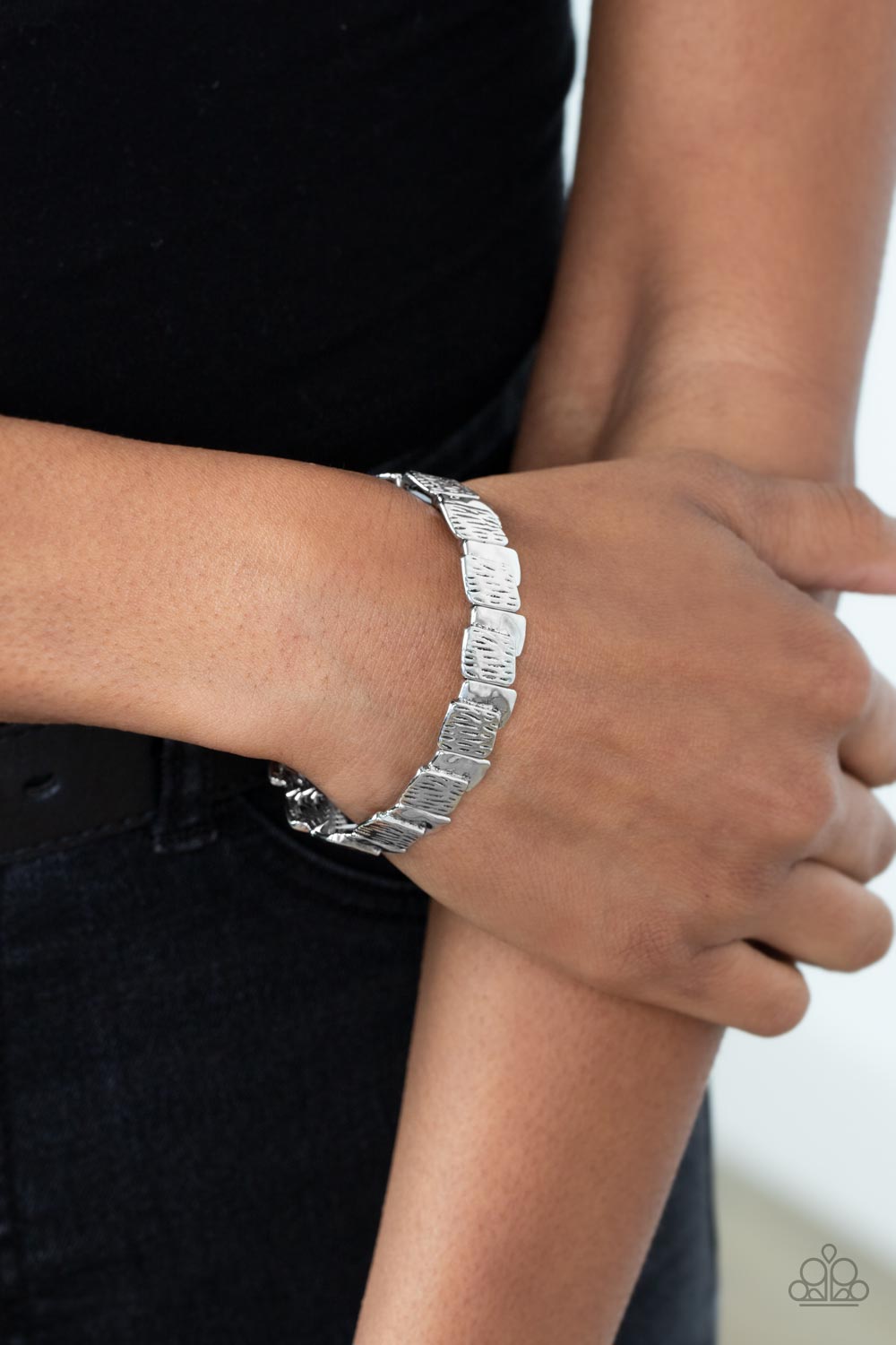 Paparazzi Urban Stackyard Silver Stretch Bracelet - P9BA-SVXX-139XX