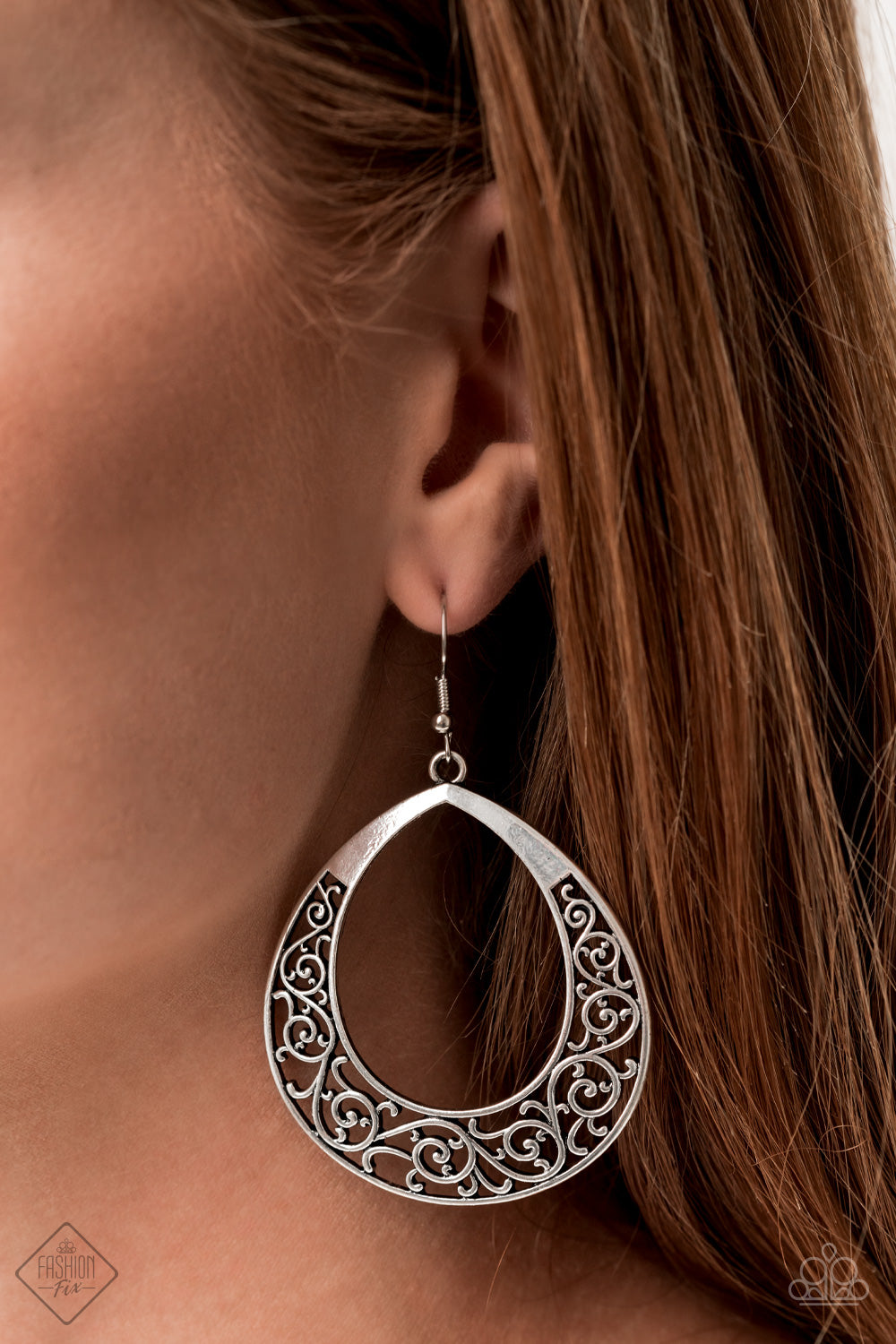 Paparazzi Vineyard Venture Silver Fishhook Earrings - Fashion Fix Glimpses of Malibu September 2020