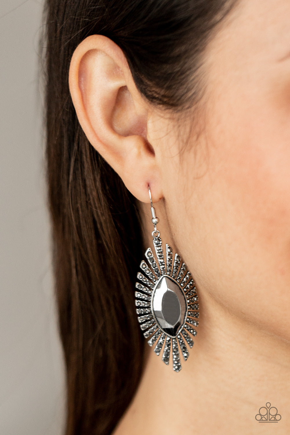 Paparazzi Who Is The FIERCEST Of Them All Silver Fishhook Earrings