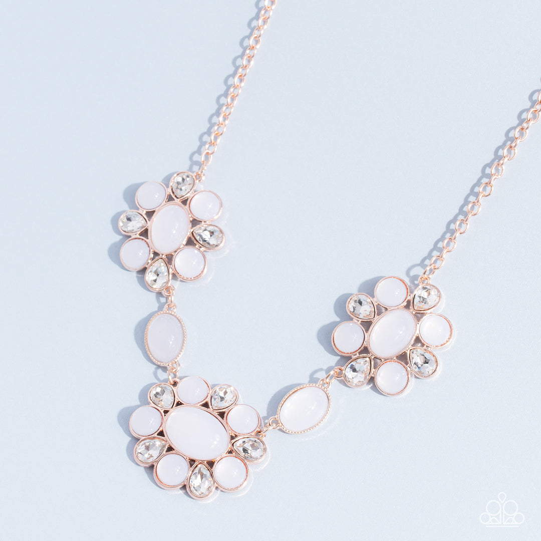 Paparazzi Your Chariot Awaits Rose Gold Short Necklace - Life Of The Party Exclusive October 2022 - P2RE-GDRS-446XX