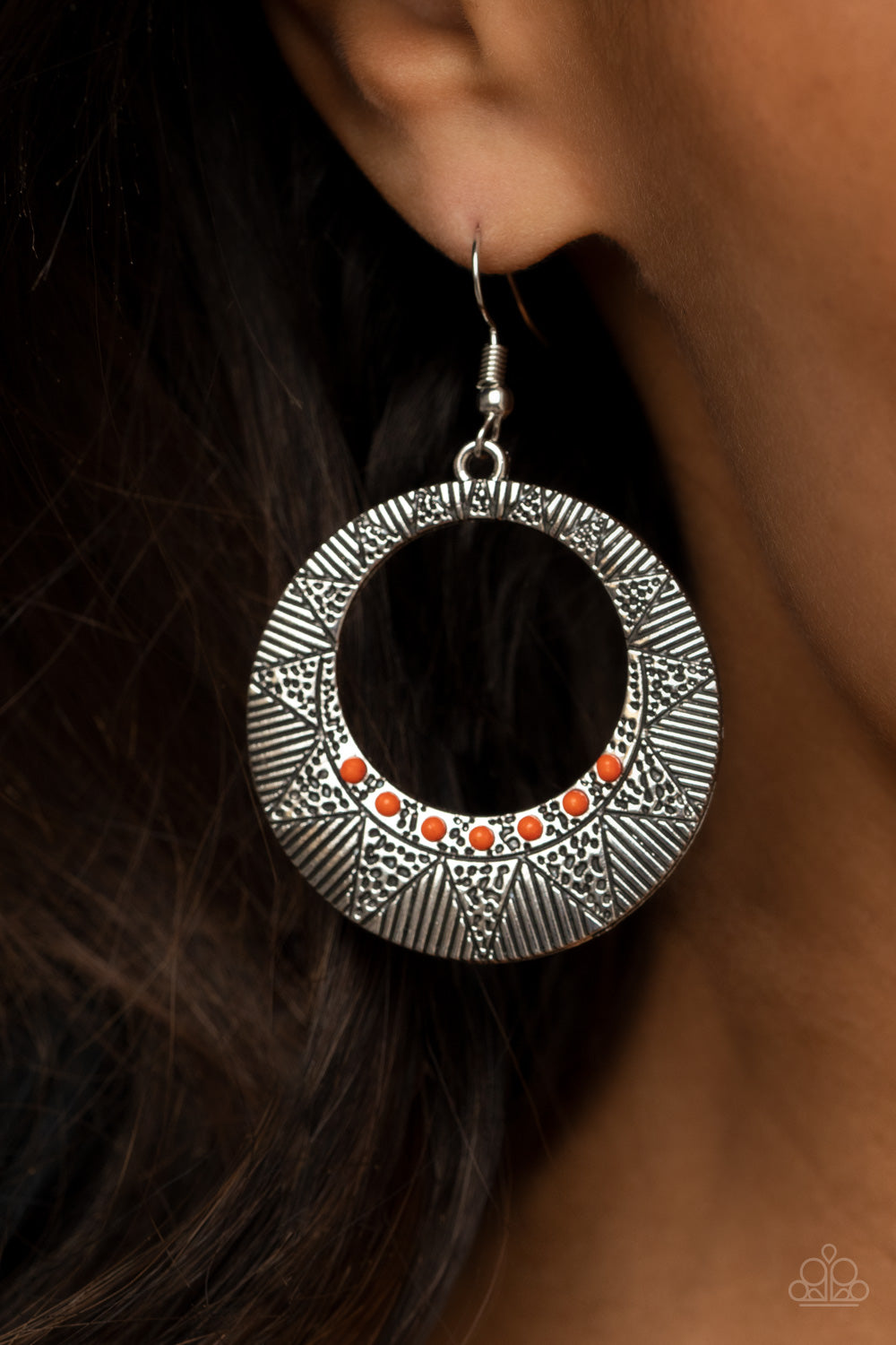 Paparazzi Adobe Dusk Orange Fishhook Earrings