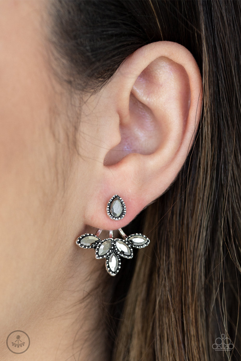 Paparazzi A Force To BEAM Reckoned With Silver Jacket Post Earrings
