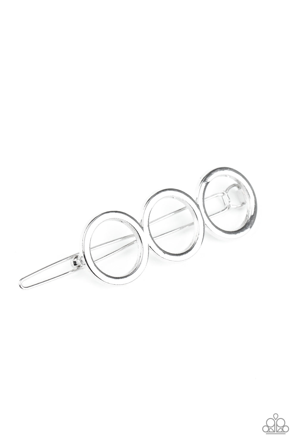 Paparazzi A Hole Lot Of Trouble Silver Hairbow / barrette - P7SS-SVXX-072XX