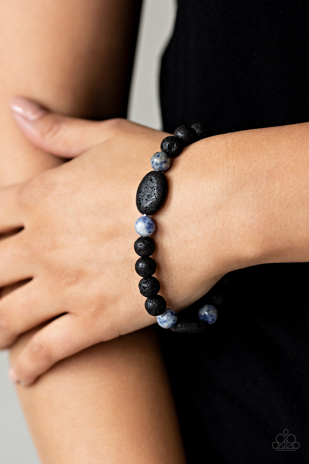 Paparazzi A Hundred and ZEN Percent Blue Stretch Bracelet