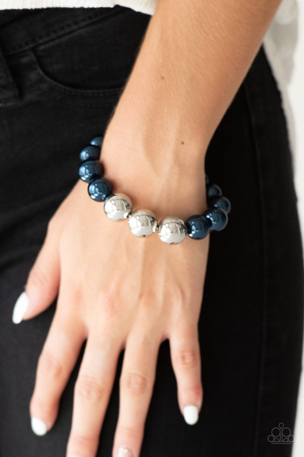 Paparazzi All Dressed UPTOWN Blue Stretch Bracelet